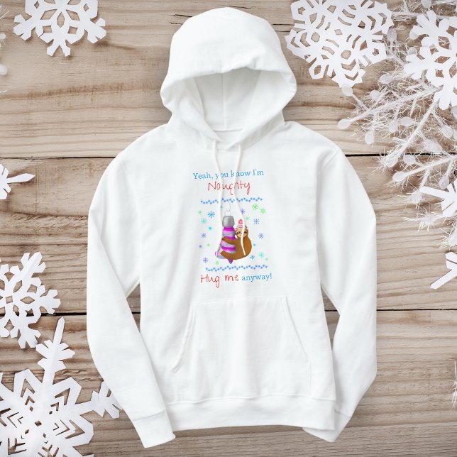Moletom Sim, sou o Ornamento de Xmas da Sloth Hugging. (Spread Naughty Sloth Cheer! Gift this hoodie, laugh-filled Christmas delight!)