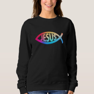 Moletom Símbolo cristão Jesus Crianças de Peixes Jesus S