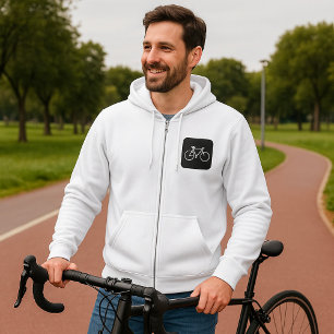 Moletom Símbolo de Bicicleta Minimalista Preta e Branca