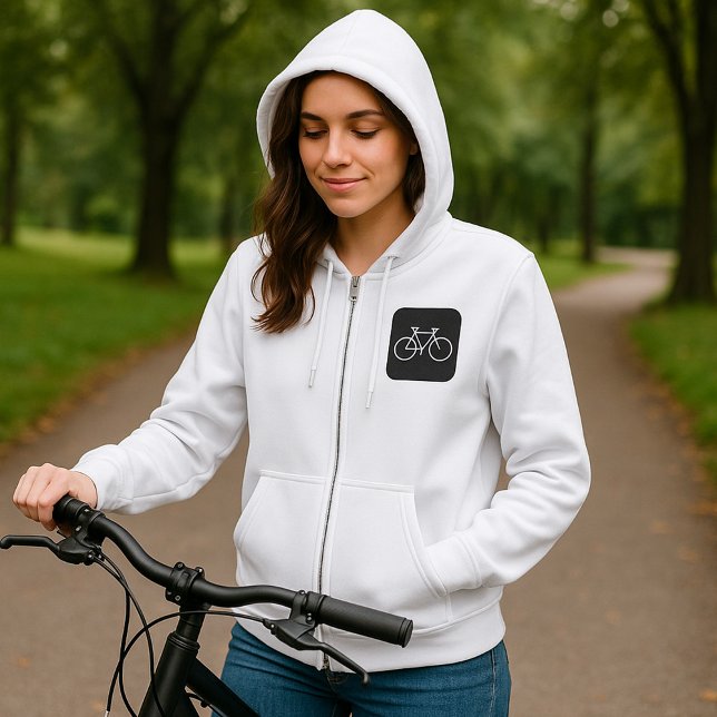 Moletom Símbolo de Bicicleta Minimalista Preto e Branco (Criador carregado)