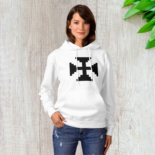 Moletom Símbolo de Cruz Preta em Pixel Art (Criador carregado)