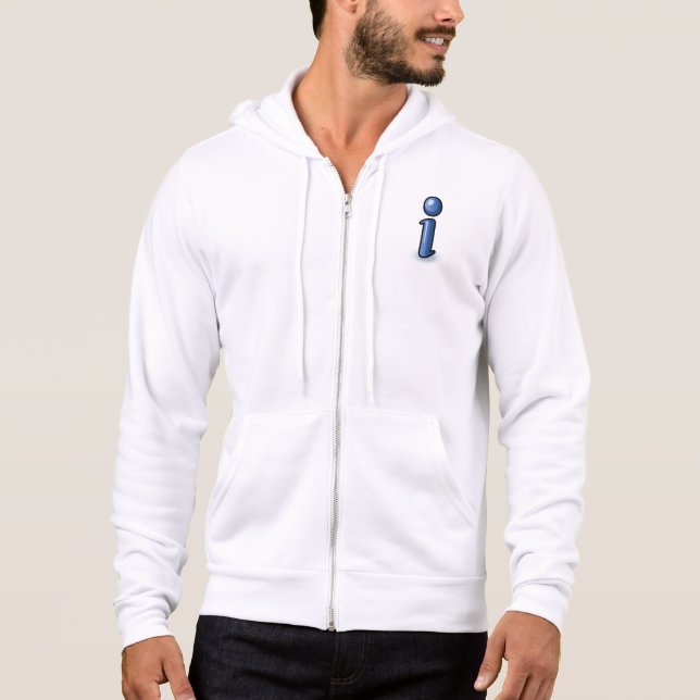 Moletom Símbolo de Ícone de Informação Azul Glossy (Frente)