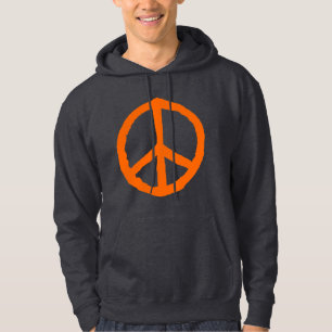 Moletom Símbolo de paz duro - Laranja no escuro