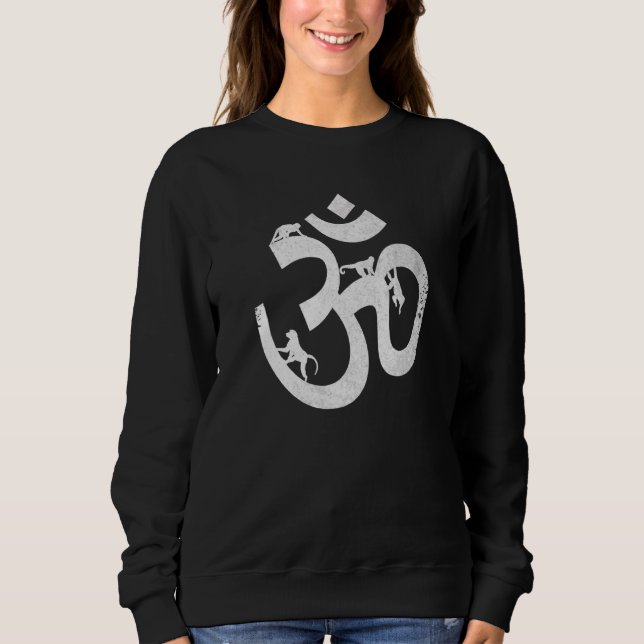 Moletom Símbolo Om Yoga Aum Símbolo Macaco (Frente)
