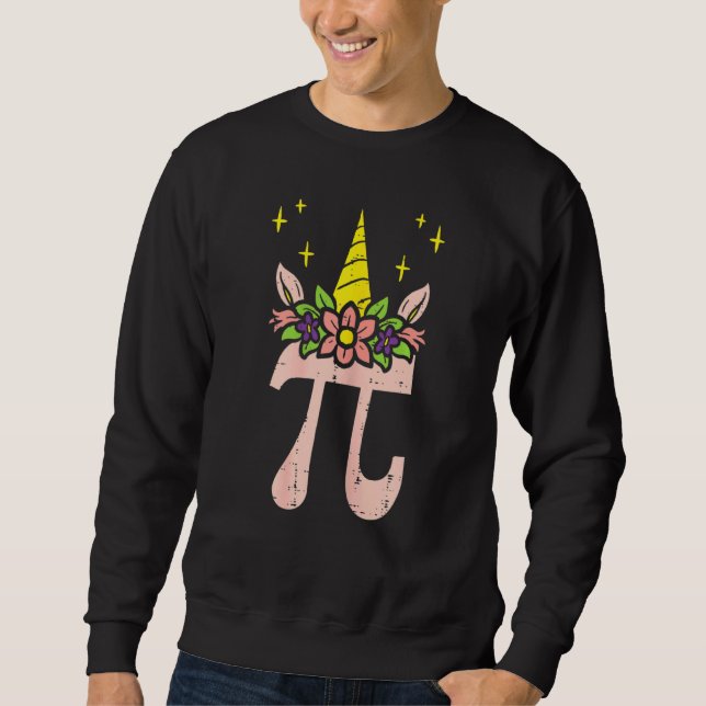 Moletom Símbolo Pi Day Unicorn Head Cute 314 Math Pun Geek (Frente)