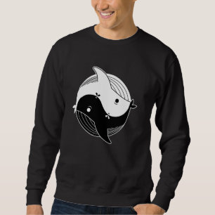 Moletom Símbolo Yin e Yang Blue Sea Whales Ocean Life Wha