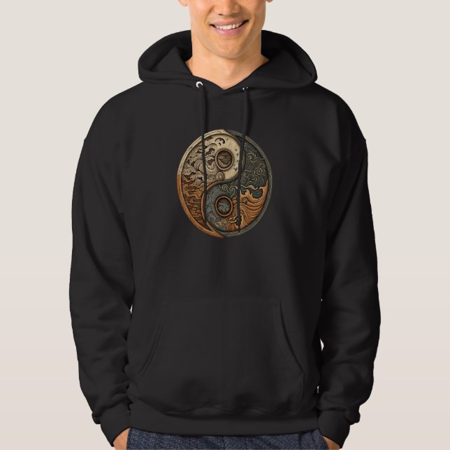 Moletom Símbolo Yin Yang de Equilíbrio e Harmonia com Onda (Frente)