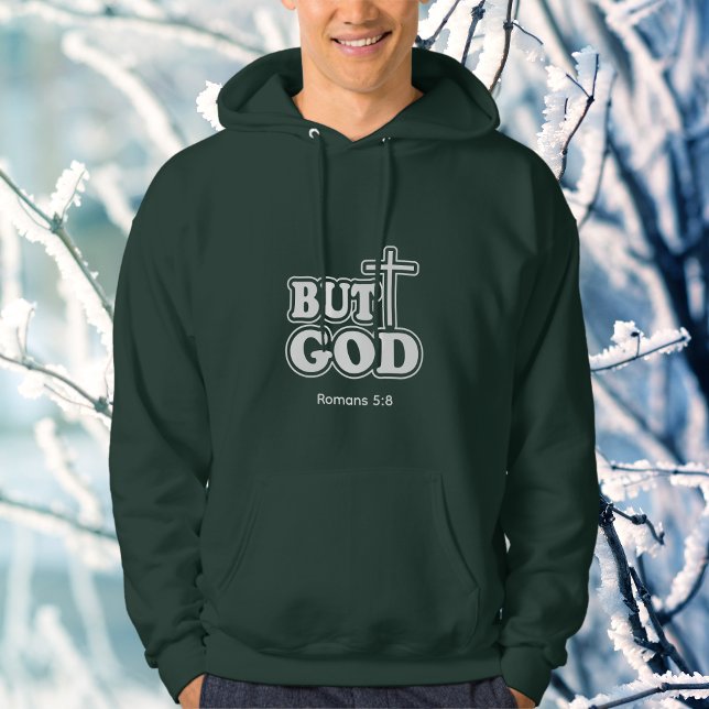 Moletom Simple But God Typography Dark Personalize (Cozy BUT GOD Hoodie personalize with favorite but God Scripture,)
