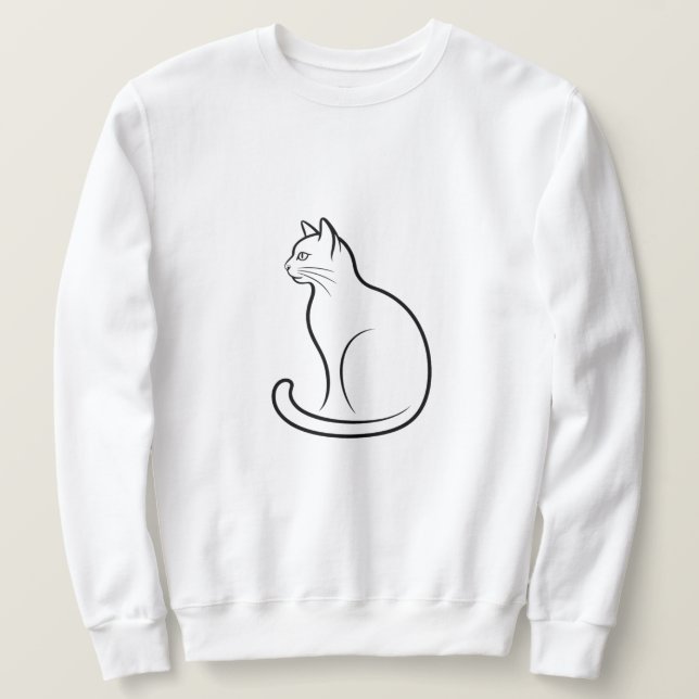 Moletom Simple Minimal Cat sweatshirt  (Frente do Design)