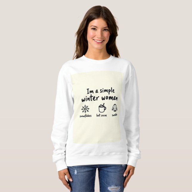 Moletom Simple Winter Woman Sweatshirt (Frente Completa)