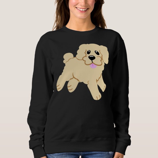 Moletom Simples Poodle Loura Puppy Rosa (Frente)