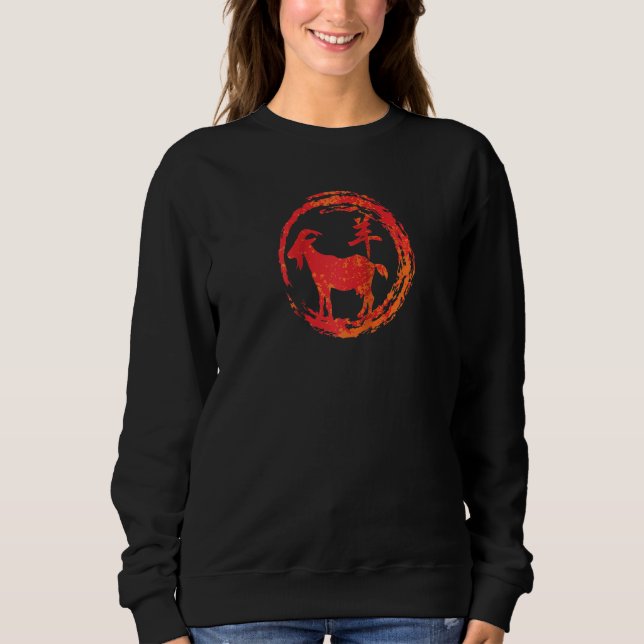 Moletom Sinal De Cabra Chinesa Do Zodiac Raglan (Frente)