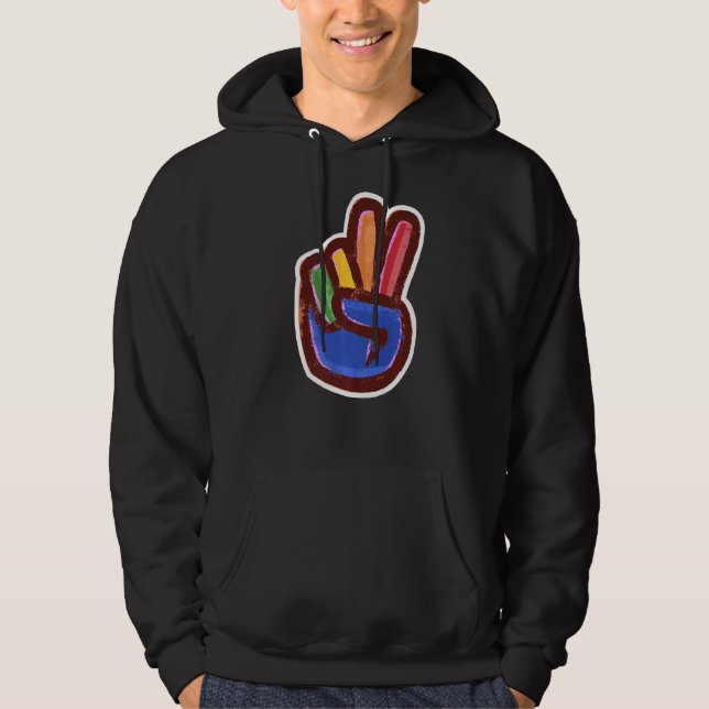 Moletom Sinal de Mão de Paz Artística (Frente)