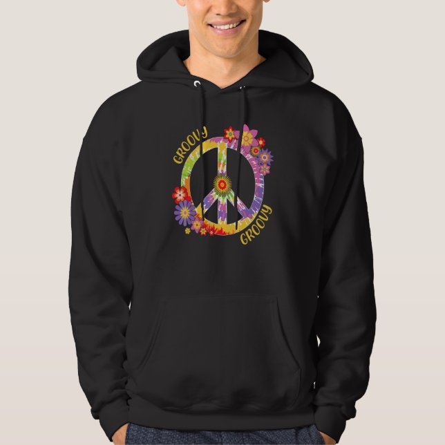 Moletom Sinal de Paz Amor 1960 1970 Groovy Hippie (Frente)