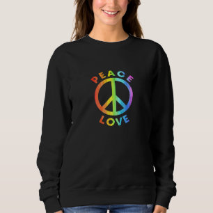 Moletom Sinal de Paz Amor Rainbow 60s 70s Hippie Flower Ch