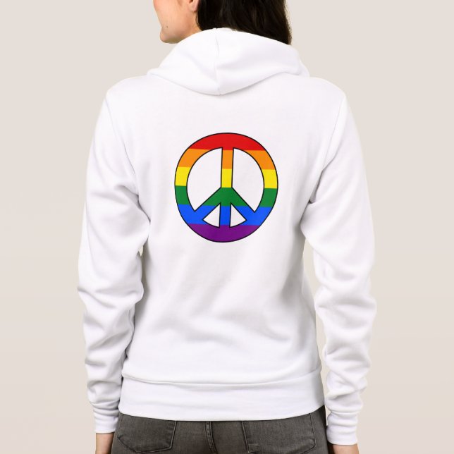 Moletom Sinal de paz de bandeira LGBT (Verso)