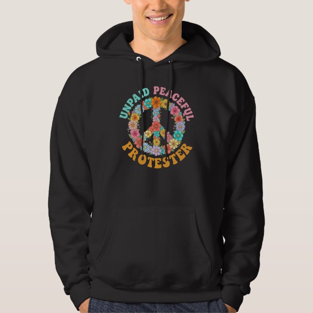 Moletom Sinal de Paz Floral de Protesto Pacífico Não Remun (Frente)
