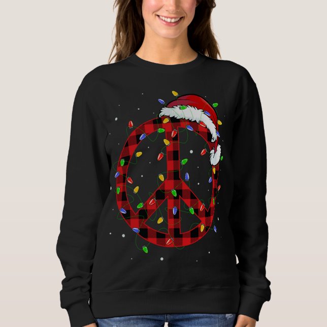 Moletom Sinal de Paz Fora de Natal Fúria Vermelha Xadrez B (Frente)