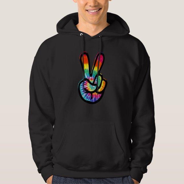 Moletom Sinal de Paz Tie Dye Hippie Figurume 60s 70s (Frente)