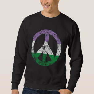 Moletom Sinal de Peça de Orgulho Genderqueer Bandeira Vint