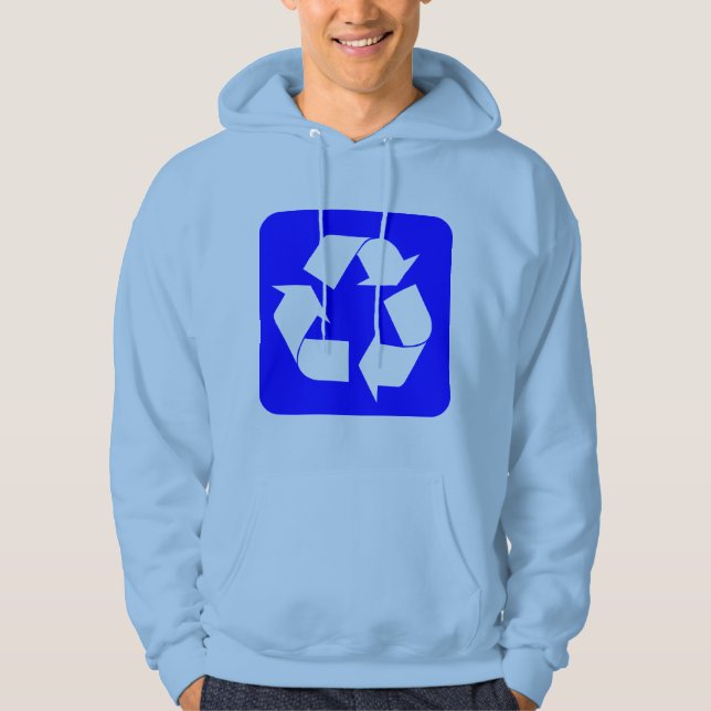 Moletom Sinal de reciclagem - Azul (Frente)