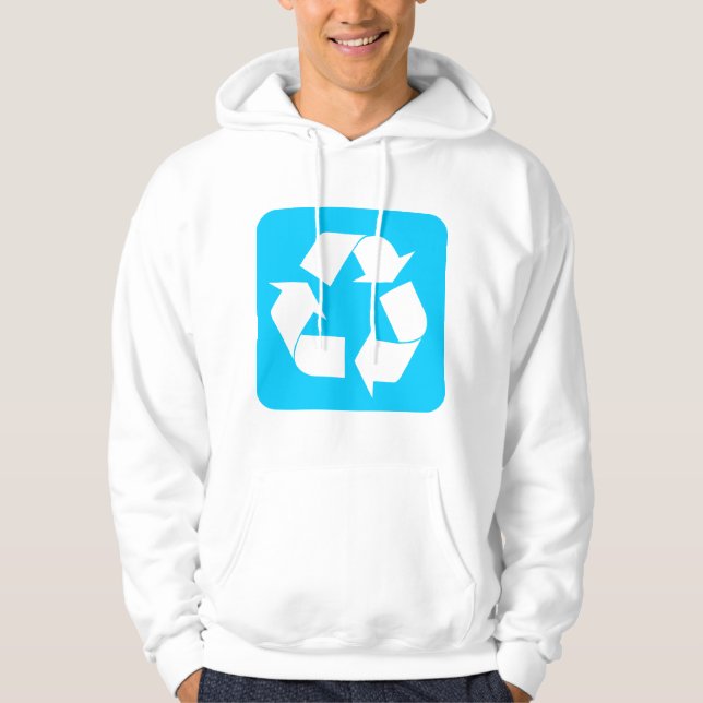 Moletom Sinal de reciclagem - Azul-céu (Frente)