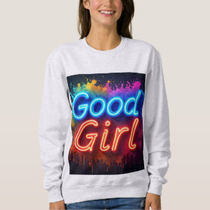 Moletom Sinal Neon de Good Girl com Salpicos de Tinta Ping