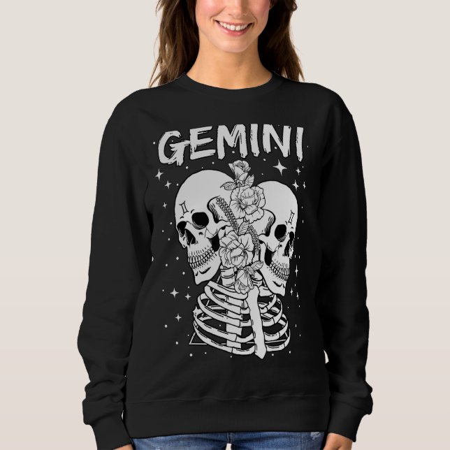Moletom Sinal Zodíaco Gemini Twin Skeleton (Frente)