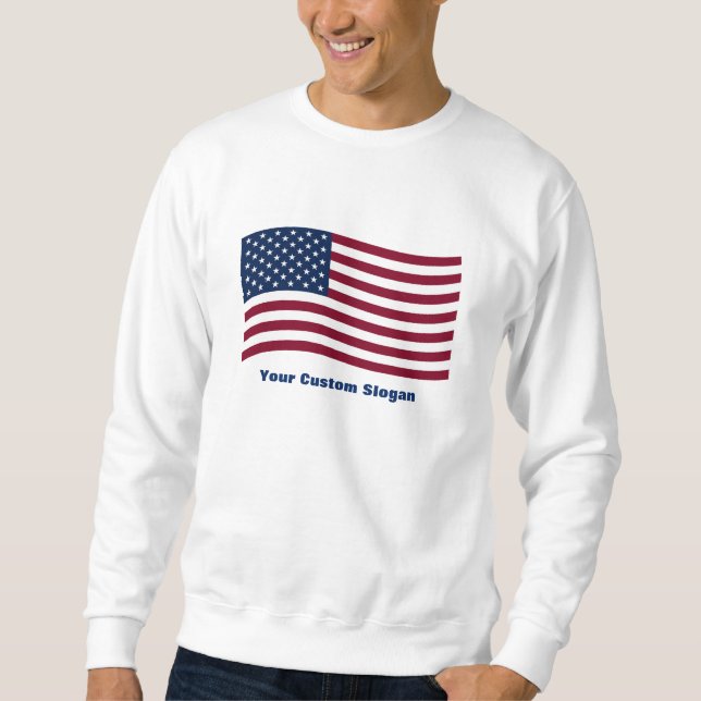 Moletom Sinalizador Americano com Slogan Personalizado (Frente)