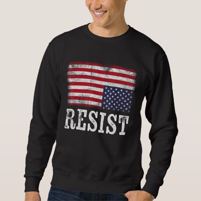 Moletom Sinalizador Americano de Volta para Baixo Resiste  (Frente)