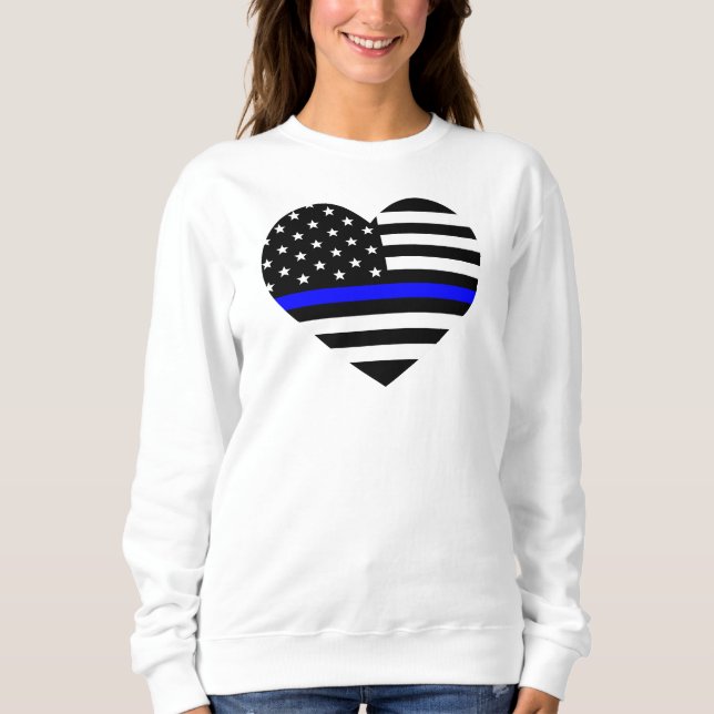 Moletom Sinalizador Americano Thin Blue Line Personalizado (Frente)