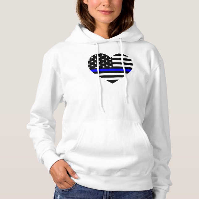 Moletom Sinalizador Americano Thin Blue Line Personalizado (Frente)