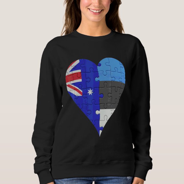 Moletom Sinalizador Australiano Estoniano Heart (Frente)
