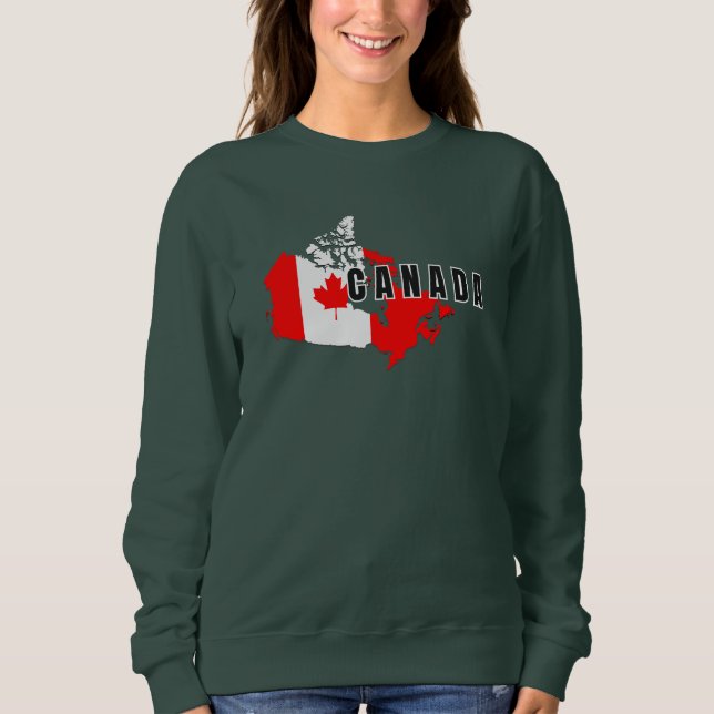 Moletom Sinalizador de mapa de script canadense simples mo (Frente)