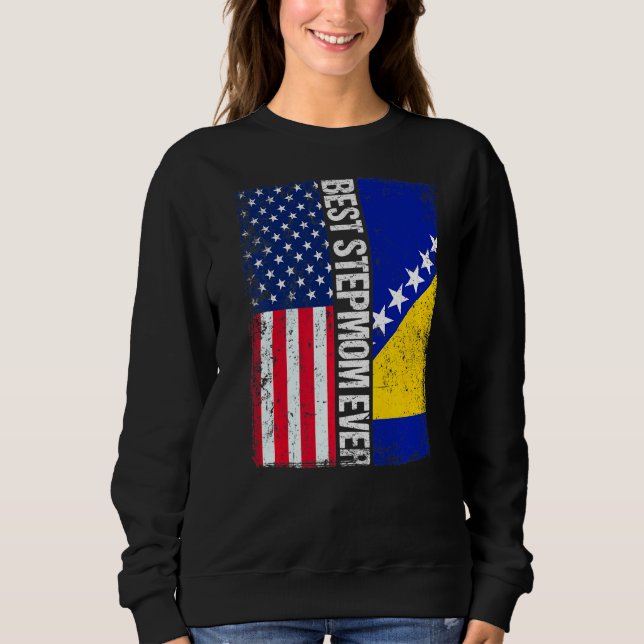 Moletom Sinalizador Dos Eua E Melhor Stepmo Da Bandeira Da (Frente)