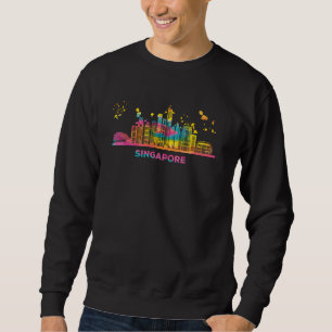Moletom Singapura Cingapura - Skyline Colorful Cityscape
