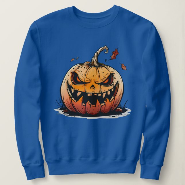 Moletom Sinister Pumpkin Halloween T-Shirt – Creepy Jack-O (Frente do Design)