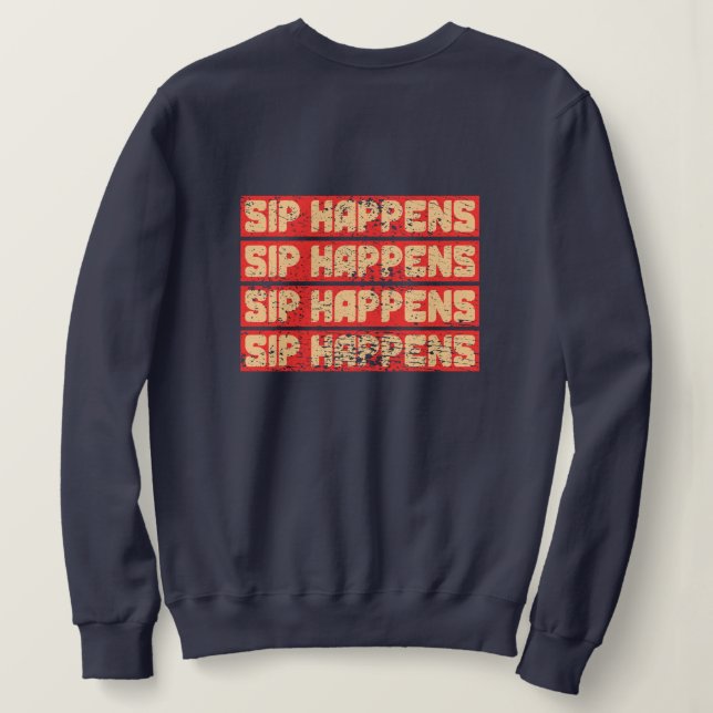 Moletom Sip Happens – Funny Panda Boba Estilo Retro (Verso do Design)