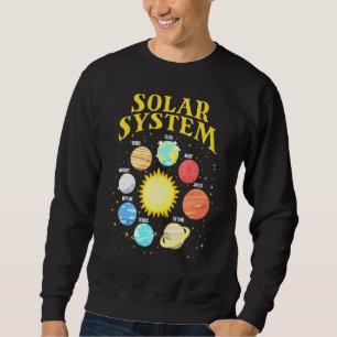 Moletom Sistema Solar Com Planetas Espaciais Científicos 1
