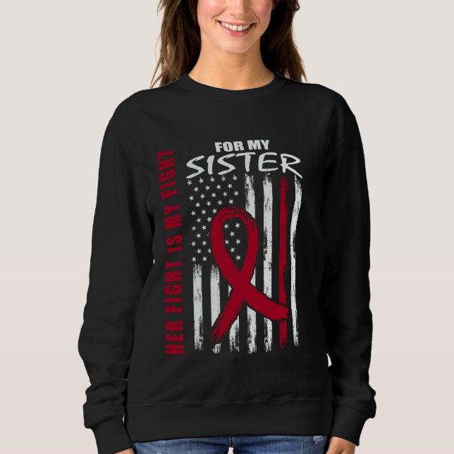 Moletom Sister Multiple Myeloma Awareness American Flag Pr (Frente)