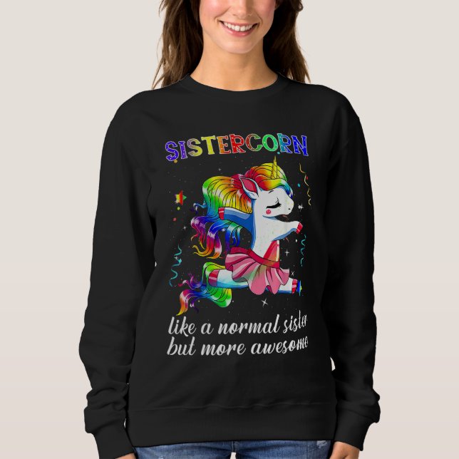 Moletom Sistercorn  Cute Unicorn Dancing Kid Girl Boy (Frente)