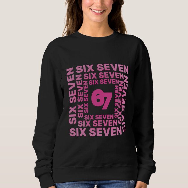 Moletom Six Seven 67 Pink Graphic  (Frente)