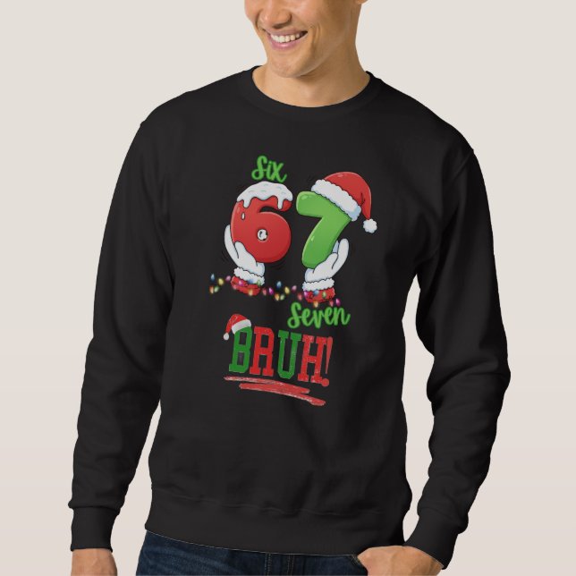 Moletom Six Seven Funny Christmas Teen Meme  (Frente)