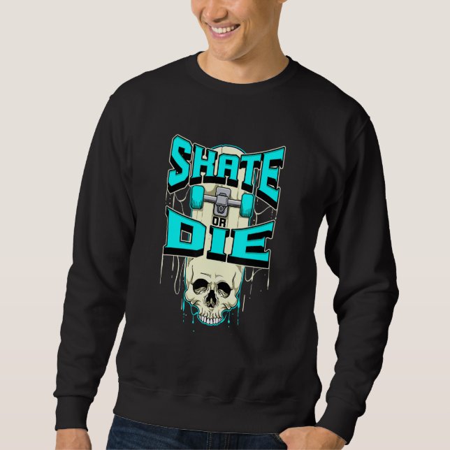 Moletom Skate Ou Morte Skeleton Skull Skate (Frente)