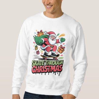Moletom Skate Through Christmas — Skateboard Santa Tee