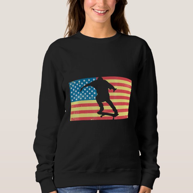 Moletom Skateboard Boy Skater American Flag Skate (Frente)