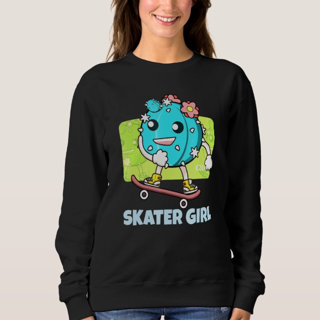 Moletom Skater Girl Cactus no Skateboard Wom (Frente)