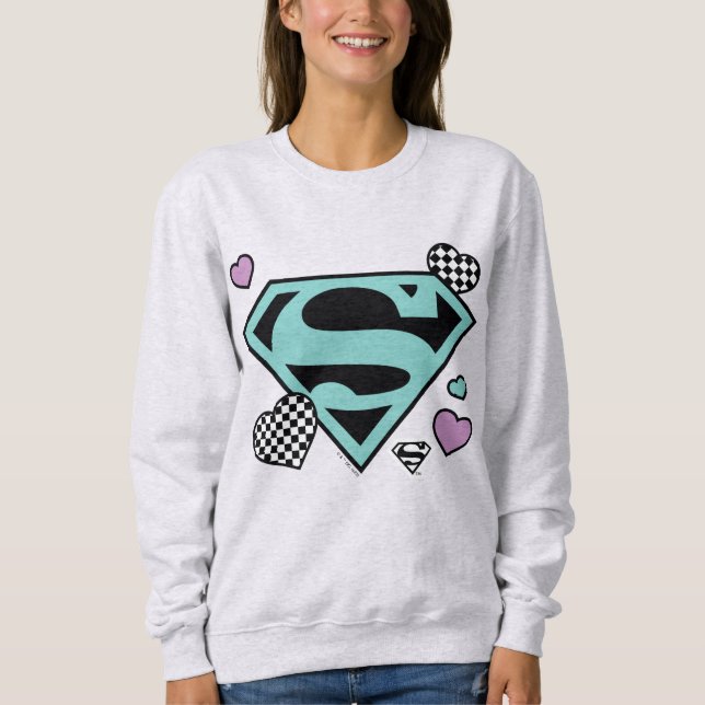 Moletom Skater Girl Supergirl Hearts-Shield (Frente)
