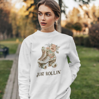 Moletom Skates com cilindro de retrato Pastel Floral de Vi