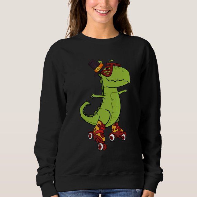 Moletom Skating Dinosaur Thanksgiving Day Cool Rex Roller  (Frente)